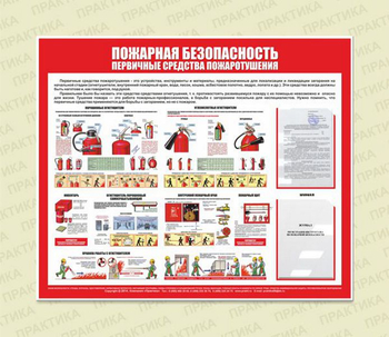 С14 Стенд пожарная безопасность (первичные средства пожаротушения) (1200х1000 мм, карманы, пластик ПВХ 3 мм, алюминиевый багет серебряного цвета) - Стенды - Стенды по пожарной безопасности - Магазин охраны труда Протекторшоп